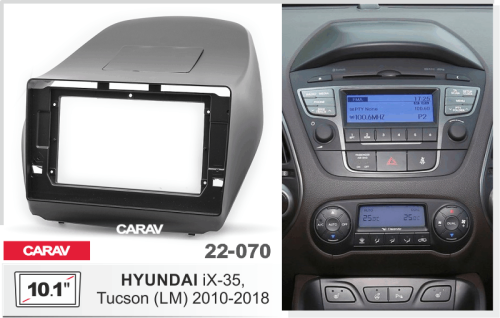 10" Переходная рамка Hyundai IX-35 2010-2018, Tucson (LM) 2010-2018 (черная) CARAV 22-070