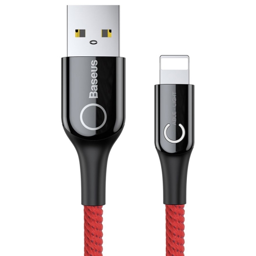 Кабель USB 2.0 A (m) - Type C (m) 1м Baseus C-shaped Light Intelligent Power-off - Red