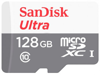 Карта памяти Sandisk Ultra microSDXC UHS-I 128 ГБ, 80 МБ/с, Class 10
