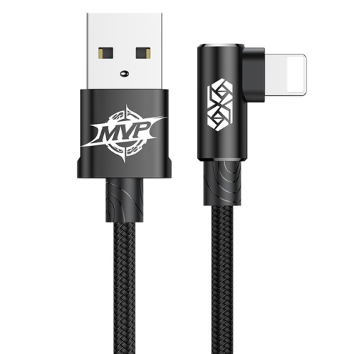 Кабель USB 2.0 A (m) - Lightning (m) 1м угловой Baseus MVP Elbow Type - black