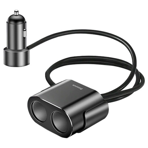Зарядное устройство с разветвителем Baseus High Efficiency One To Two Cigarette Lighter - Черное