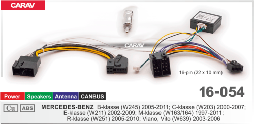 Провода CARAV 16-054 Mercedes-Benz W245, W203, W211 и другие / Питание + Динамики + Антенна+ Canbus