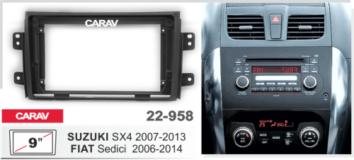 9" Переходная рамка Suzuki SX4 2007-2014 Carav 22-958