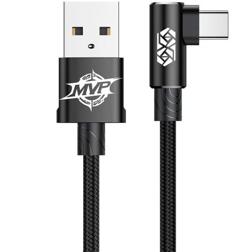 Кабель USB 2.0 A (m) - USB Type-C (m) 1м угловой Baseus MVP Elbow Type - black