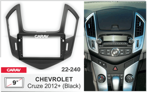 9" Переходная рамка Chevrolet Cruze 2012+ (черный) CARAV 22-240