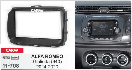 7" Переходная рамка ALFA ROMEO Giulietta (940) 2014+ CARAV 11-708