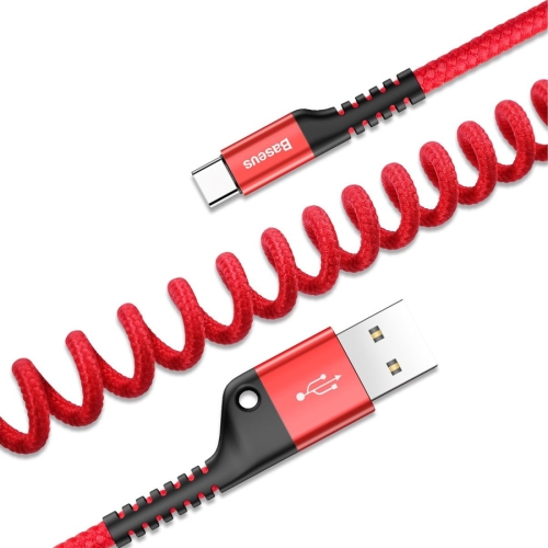 Кабель USB 2.0 A (m) - USB Type-C (m) 1м Baseus Fish Eye Spring - Red