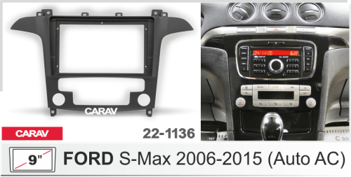 9" Переходная рамка Ford S-Max 06-15 (с климатом) CARAV 22-1136