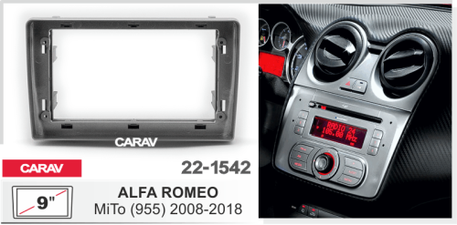 9" Переходная рамка ALFA ROMEO MiTo (955) 2008-2018 CARAV 22-1542