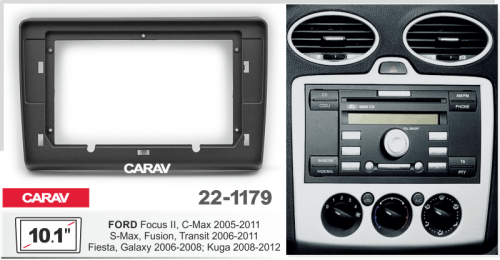 10" Переходная рамка Ford Focus, C-Max, S-Max, Fusion, Transit, Kuga, Fiesta, Galaxy CARAV 22-1179
