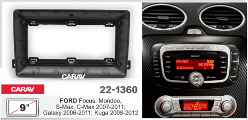 9" Переходная рамка Ford Focus, Mondeo, C-Max, S-Max 07-11 CARAV 22-1360
