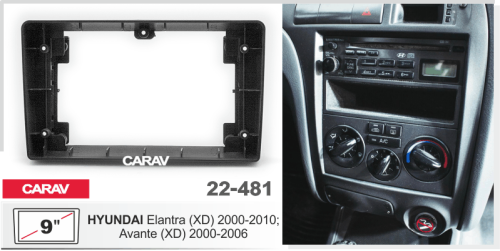 9" Переходная рамка Hyundai Elantra (XD), Avante 2000 - 2006  CARAV 22-481