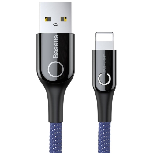 Кабель USB 2.0 A (m) - Lightning (m) 1м Baseus C-shaped Light Intelligent Power-off - Blue