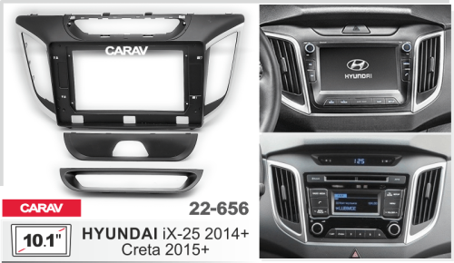 10" Переходная рамка Hyundai Creta 2015-2021, iX-25 2014+ CARAV 22-656