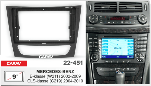9" Переходная рамка Mercedes-Benz E (W211) 2002-2009,  CLS (C219) 2004-2010 CARAV 22-451