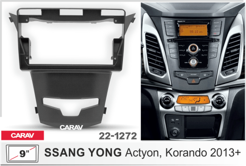 9" Переходная рамка SSang Yong Actyon, Korando 2013+ Carav 22-1272
