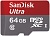 Карта памяти Sandisk Ultra microSDXC UHS-I 64GB, 100 МБ/с, Class 10 + адаптер
